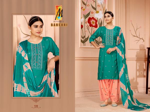 Master Bansuri Patiyala Vol 3 Rayon Designer Exclusive Readymade Suit